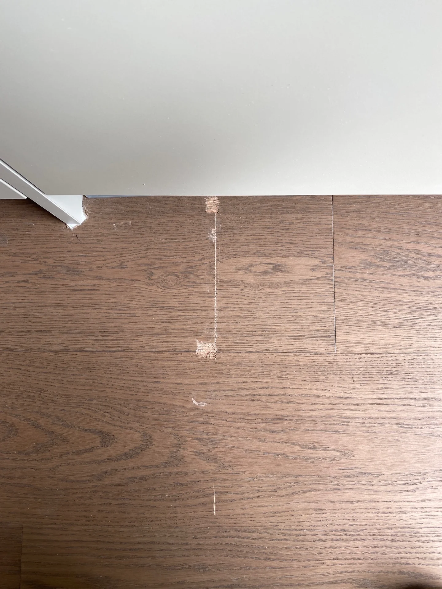 Wood floor with visible scratches