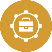 Briefcase inside gear icon