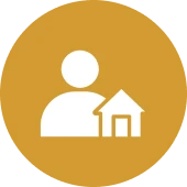 User icon with house symbol